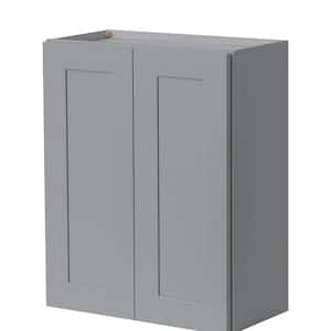 36 in. W x 12 in. D x 42 in. H Assembled Plywood Wall Kitchen Cabinet in Gray with Soft Close