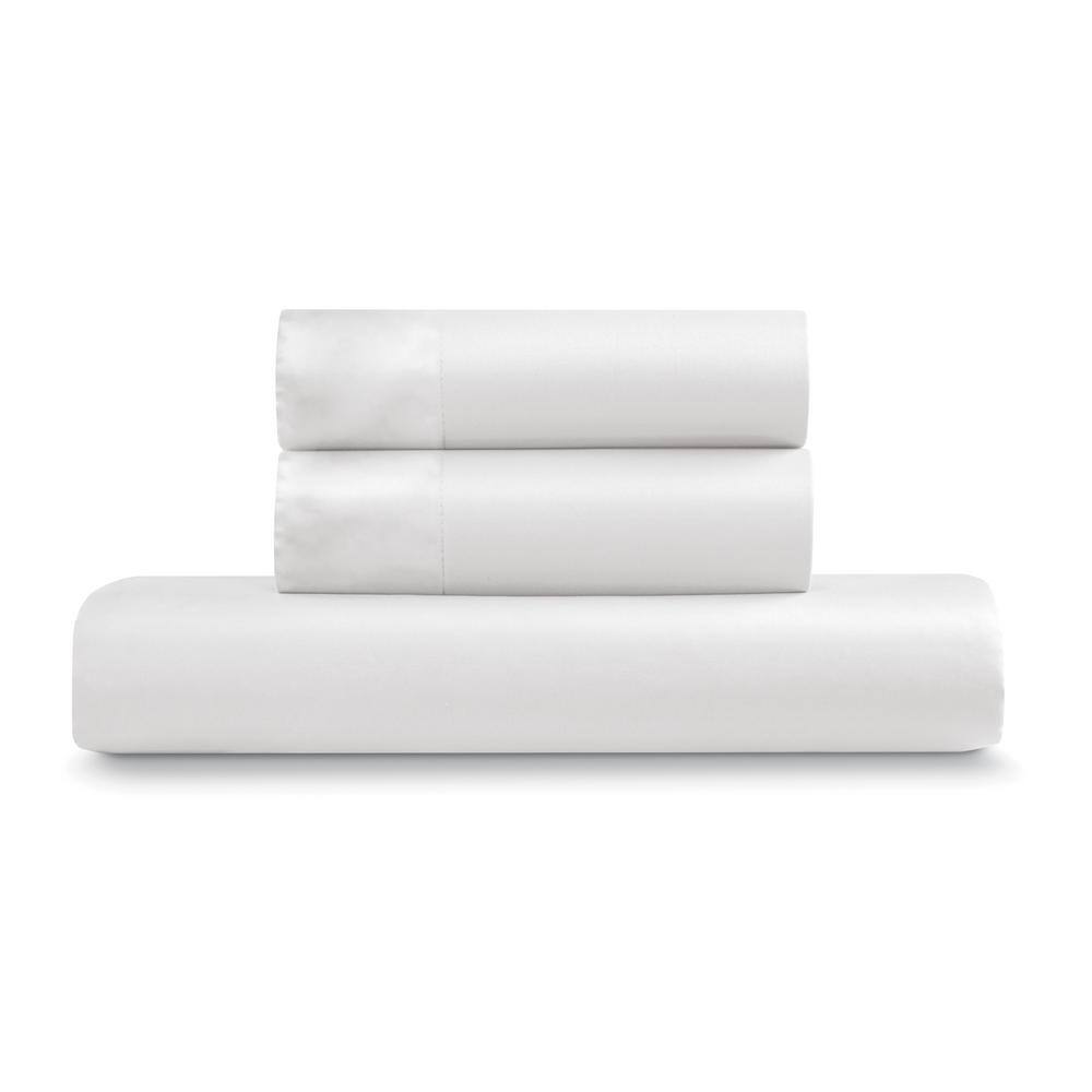 Ella Jayne White Cotton Sateen Full/Queen Duvet Cover Set