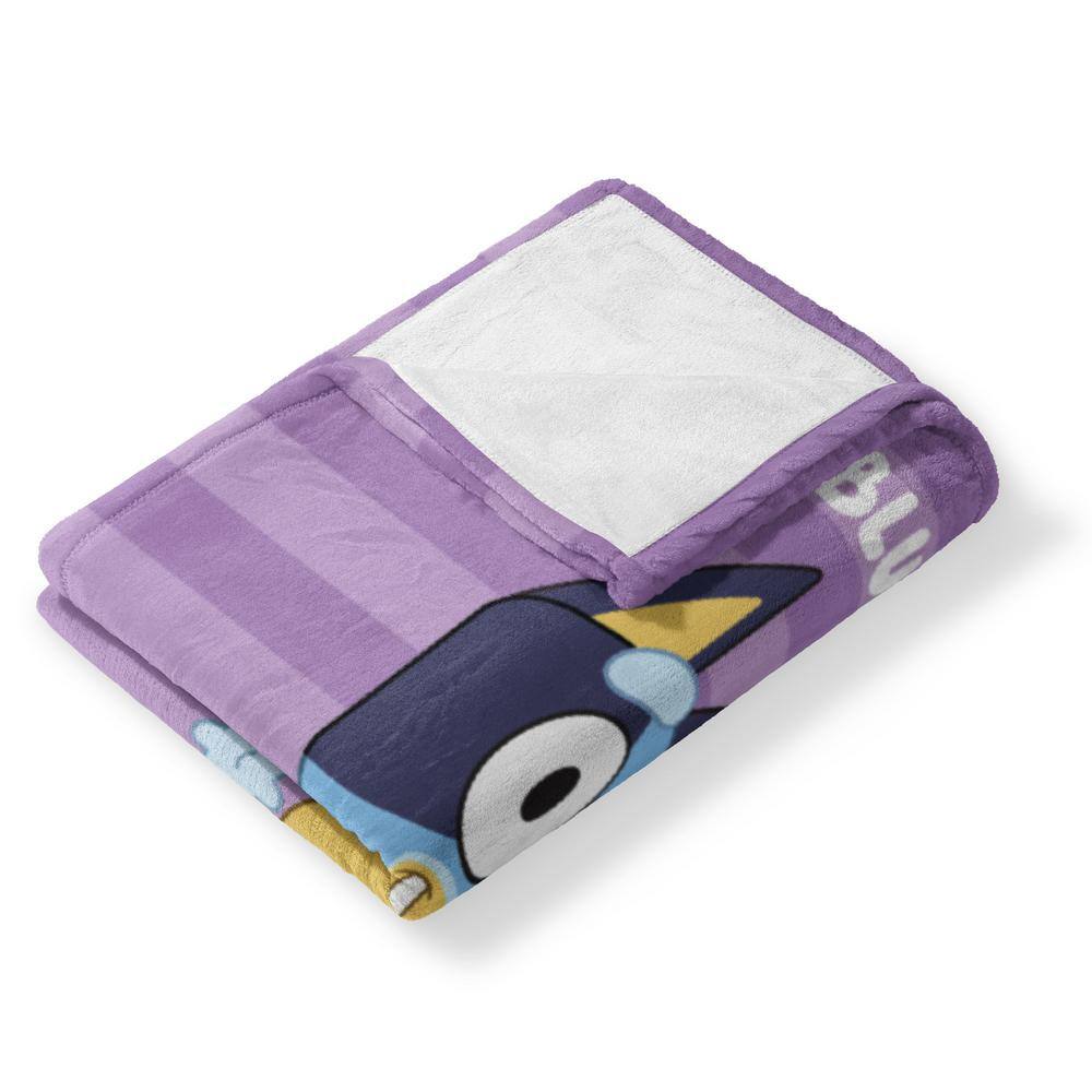 Bluey Purple and Blue Silk Touch Kids Throw Blanket