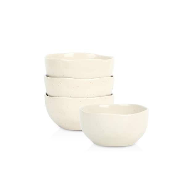 Stone Lain Mirella 4-Piece Pasta Bowl Set - Stoneware, Beige, Modern Rustic Design, Dishwasher Safe
