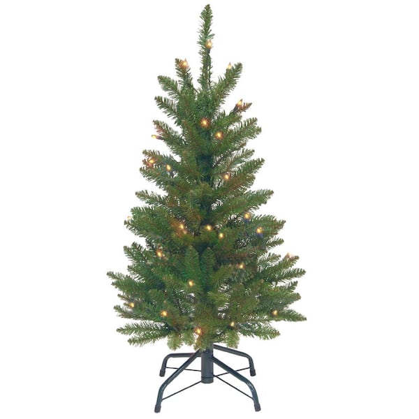 National Tree Company 3 ft. Kingswood Fir Wrapped Pencil Artificial Christmas Tree with Clear Lights