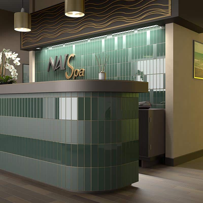 Matte Green Ceramic Subway Wall and Floor Tile
