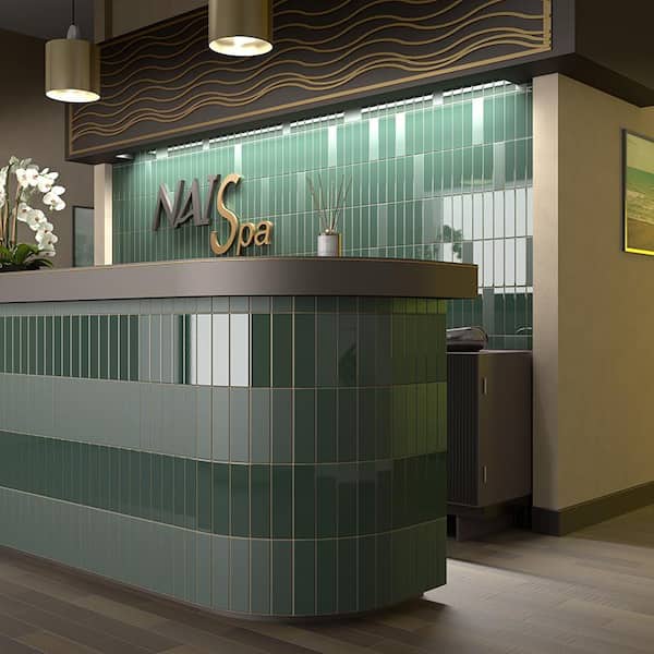 Arte Green 1.97 in. x 7.87 in. Matte Ceramic Subway Wall and Floor Tile (49 Cases/264.6 sq. ft./Pallet)