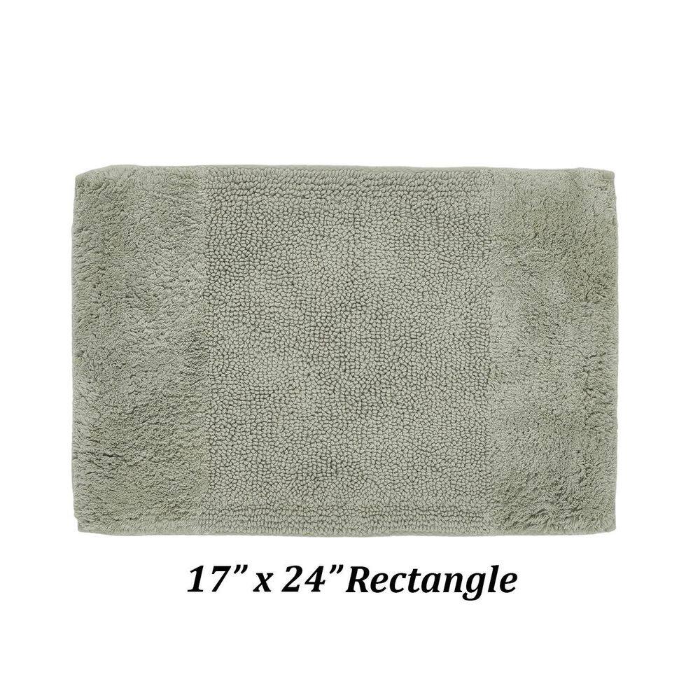Granada Dark Sage Cotton Tufted Non-Slip Rectangle Bath Rug