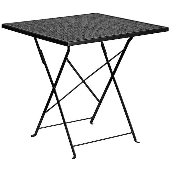 Carnegy Avenue Black Square Metal Outdoor Bistro Table