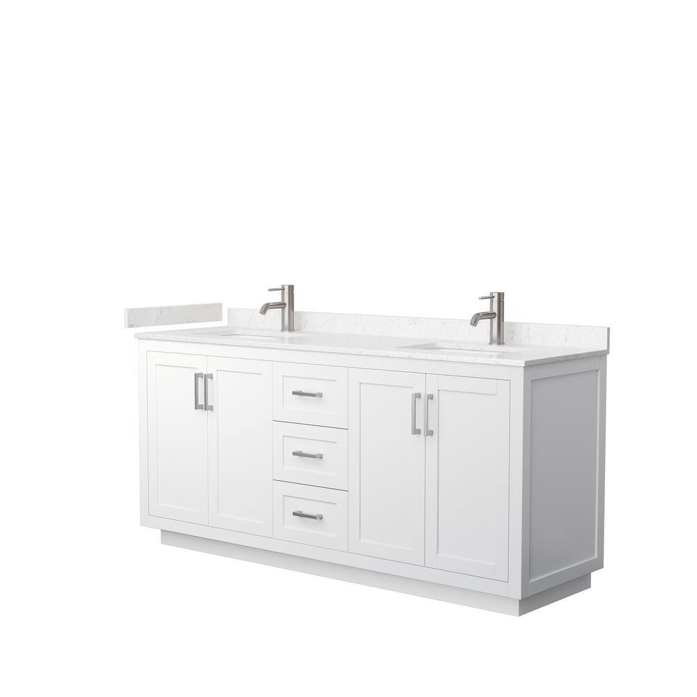 Wyndham Collection Miranda 72 in. W Double Bath Vanity in White with