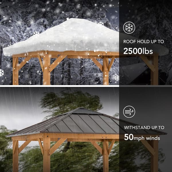 Sunjoy 11 ft. x 11 ft. Outdoor Patio Cedar Framed Hardtop