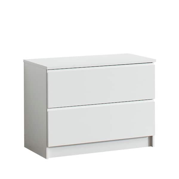 Devi Series 31.5-31.5 in. W White Freestanding 2-Drawers-Shelf Wood Closet System