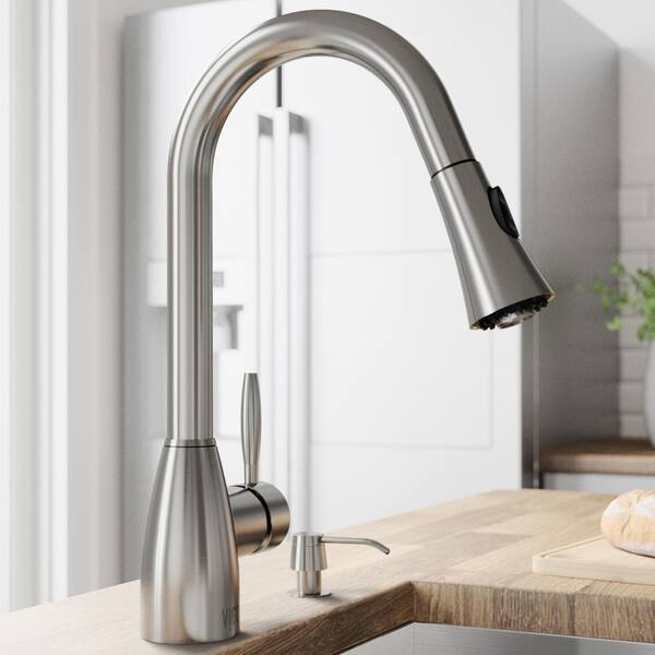 Stainless Steel VIGO Aylesbury 16" Single Handle Pulldown Kitchen Faucet Stainless Steel VIGO Aylesbury 16" Single Handle Pulldown Kitchen Faucet