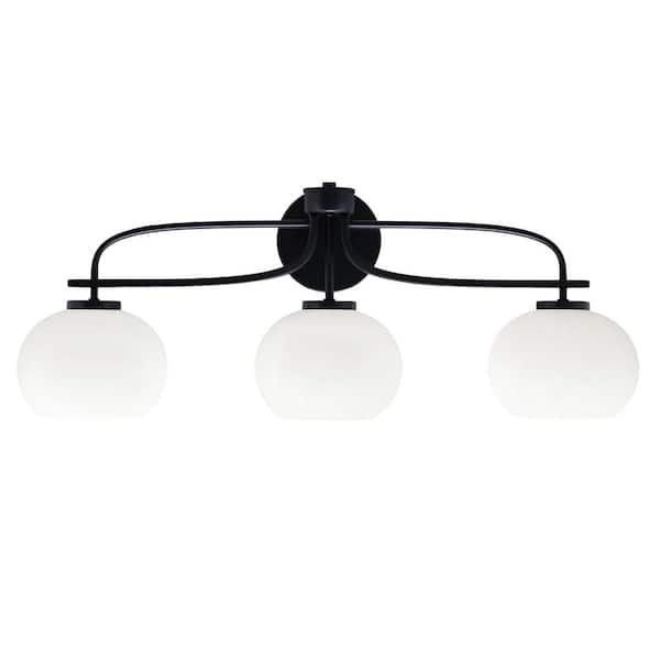 Unbranded Olympia 28.5 in. 3-Light Matte Black Vanity Light