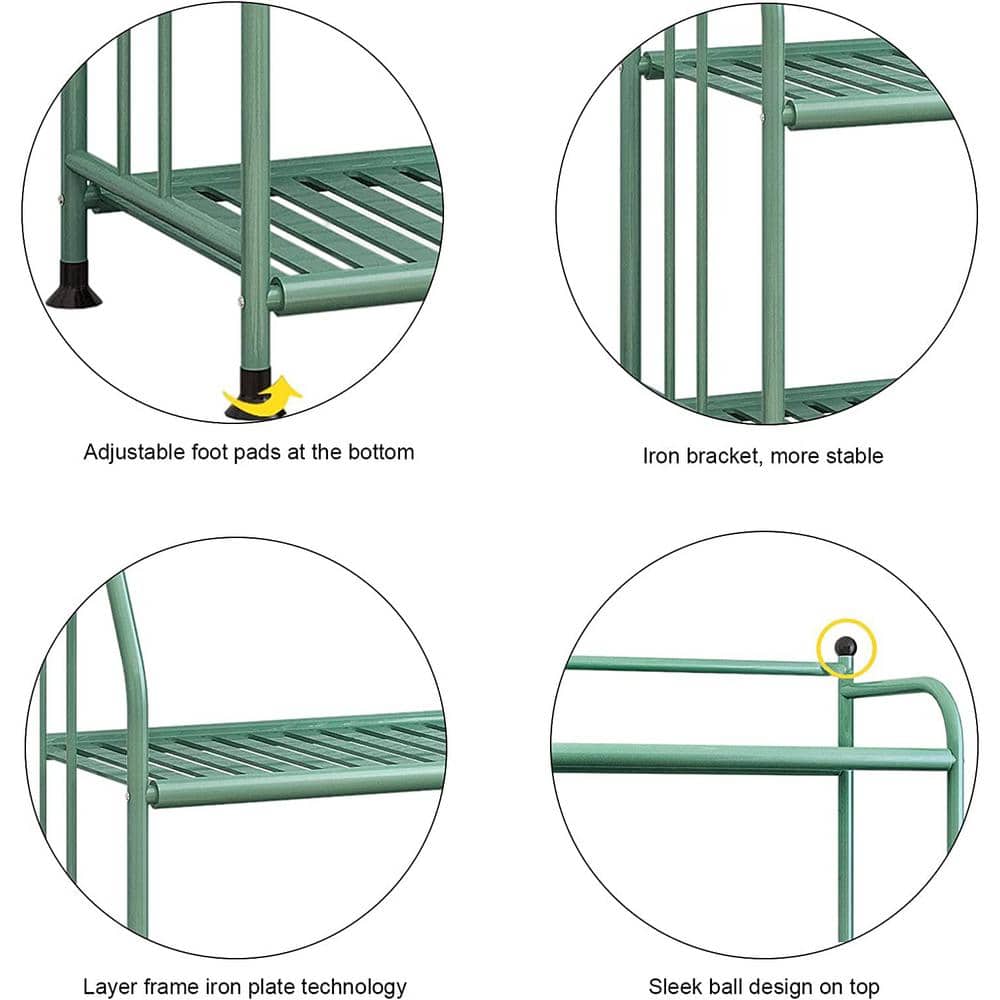 Green Metal 5-Tier Indoor/Outdoor Plant and Storage Shelf