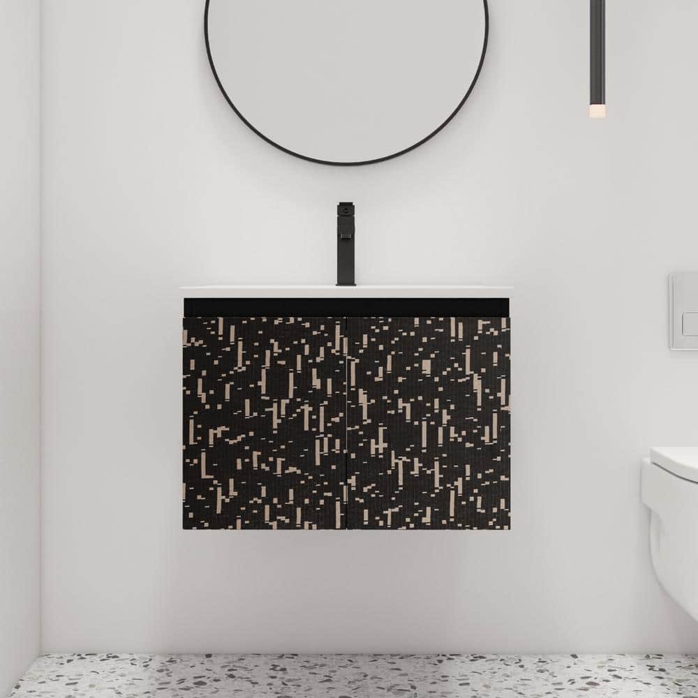 24 in. W x 18.3 in. D x 17.3 in. H Wall Mounted Bath Vanity in Babys-breat