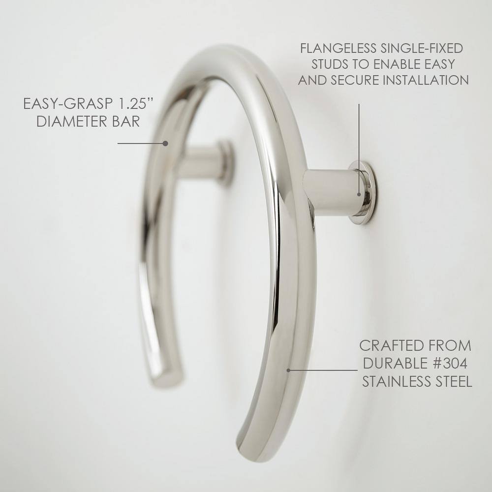 13.25'' Polished Stainless Steel Round Grab Bar