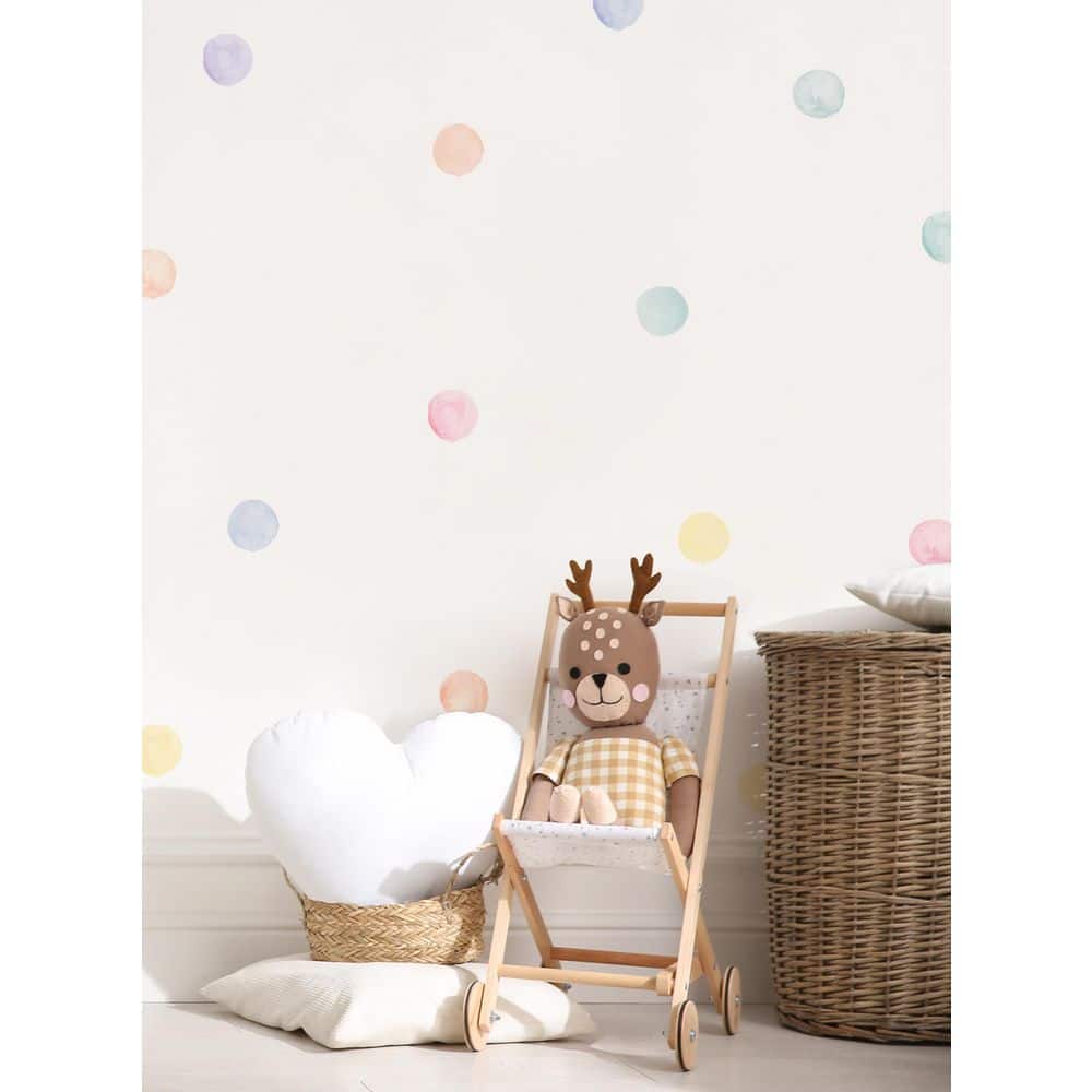 Pastel Watercolor Dots Vinyl Wall Decals Set