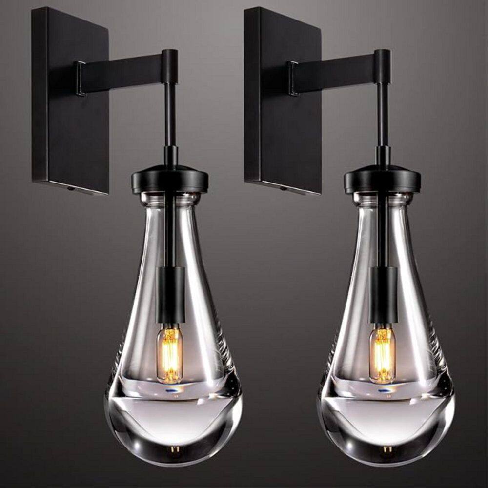 7.9 in. 2-Lights Black-2 Wall Sconce, Wall Mounted Light, Vanity Wall Lamp for Indoor price history on PriceWatchPro
