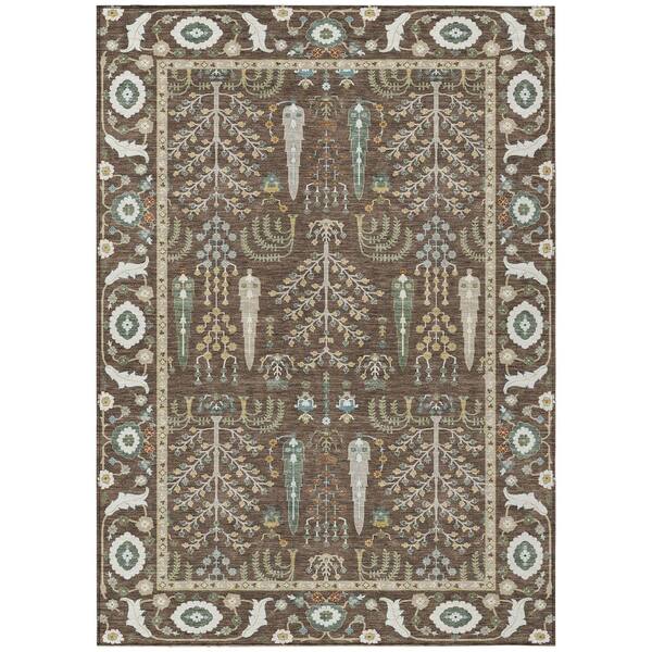 Chantille Machine Washable Indoor/Outdoor Abstract ACN2819 Coffee 10 ft. x 14 ft. Area Rug