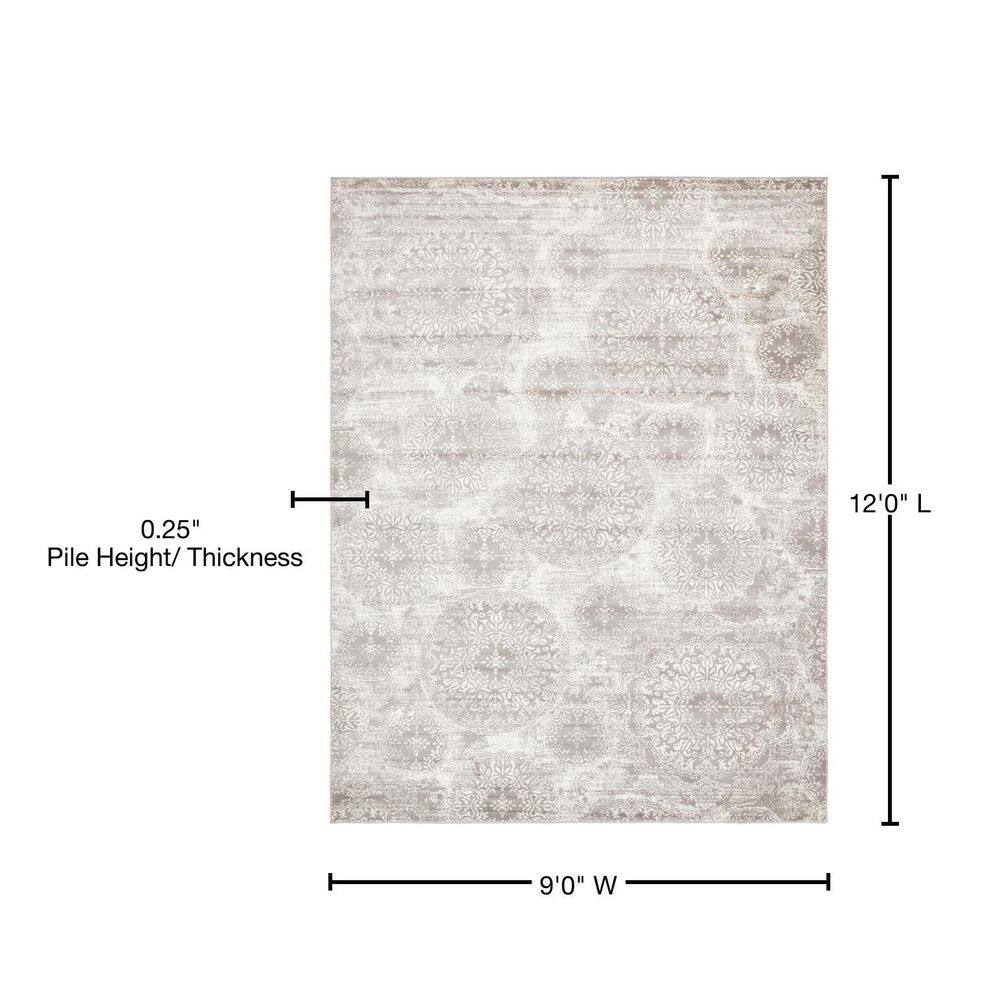 Sofia Grand Light Gray Rectangular Indoor Area Rug