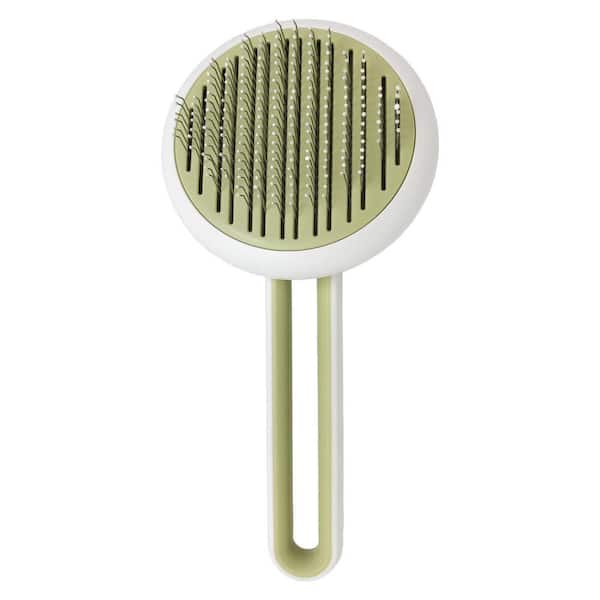 Concepto Modern Bristle Grooming Pet Deshedder Comb Green
