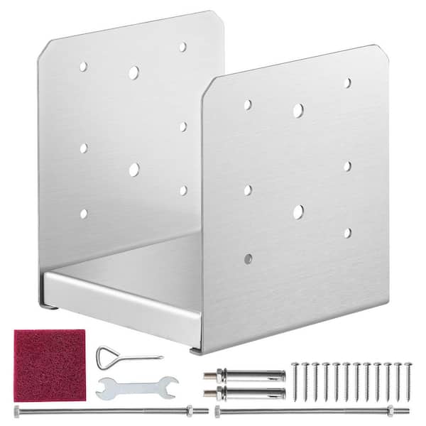 6 in. x 6 in. Post Base, Stainless Steel Adjustable Post Anchor Bracket (Internal 5.9 x 5.5 in. ), for Railing Support