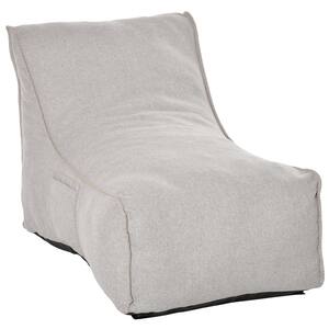 Grey Bean Bag Chair Stuffed Large Lounger for Indoors Includes Washable Cover Side Pockets and Backrest