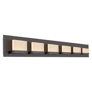 Everett Oil-rubbed Bronze Modern Bathroom Light with Frosted Shade