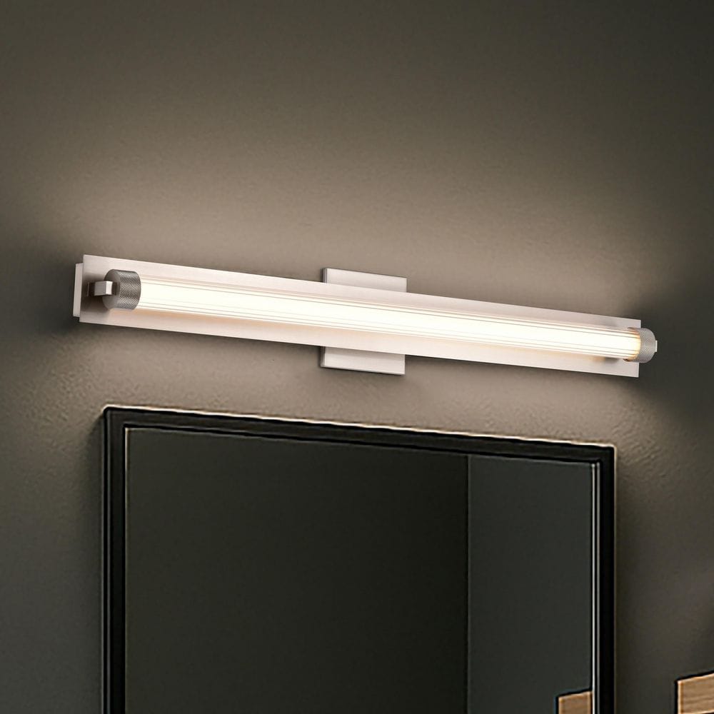 Larissa 32 in. Brushed Nickel Integrated LED Vanity Light Bar with Opaque Glass Cover price history on PriceWatchPro