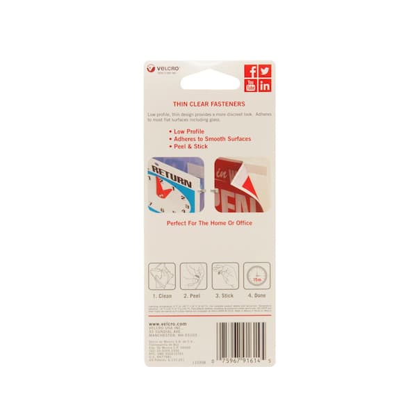 VELCRO BRAND® STICK-ON HOOK AND LOOP DOTS 9MM CLEAR PACK 56