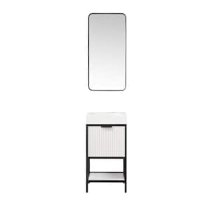 Marcilla 18 in. W x 18 in. D x 34 in. H Single Sink Bath Vanity in White with White Integral Sink Top and Mirror