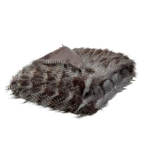 Charlie Dark Slate Gray Animal Print Acrylic Throw Blanket