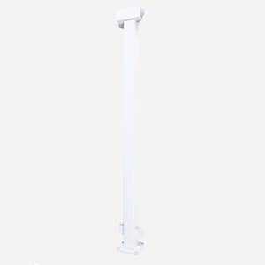 2 in. x 36 in. x 2 in. Gloss White Aluminum Mid Post for Stair Railing Kit