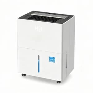 120 pt, 6,500 Sq. Ft White Dehumidifier with Drain Hose & Tank for Basement, Garage & Damp Rooms