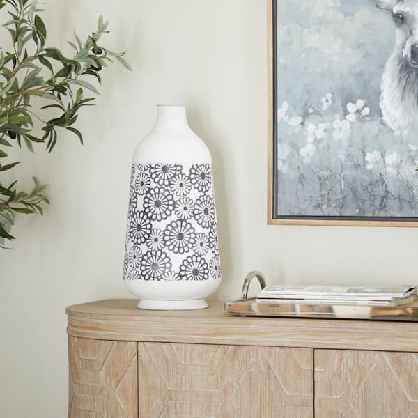 Litton Lane 16 in. Black Metal French Country Vase