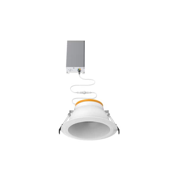 Commercial Electric 8 in. New Construction or Remodel White Canless Integrated LED Recessed Light Kit with Selectable Color Temperature