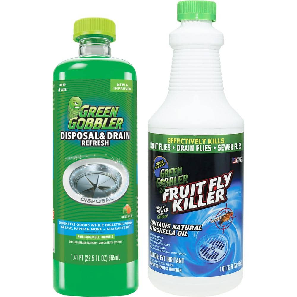 Green Gobbler 32 oz. Fruit Fly and Drain Fly Killer with 22.5 oz ...