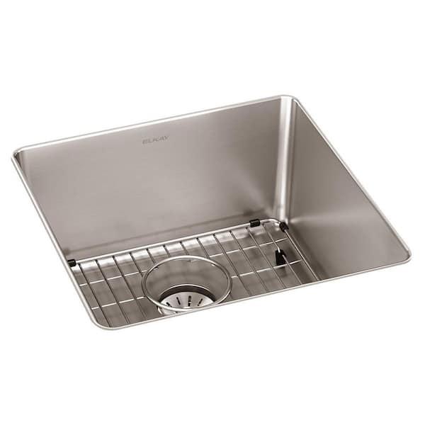 Lustertone Iconix 18.5 in. Undermount Single Bowl 16 Gauge Luminous Satin Stainless Steel Kitchen Sink
