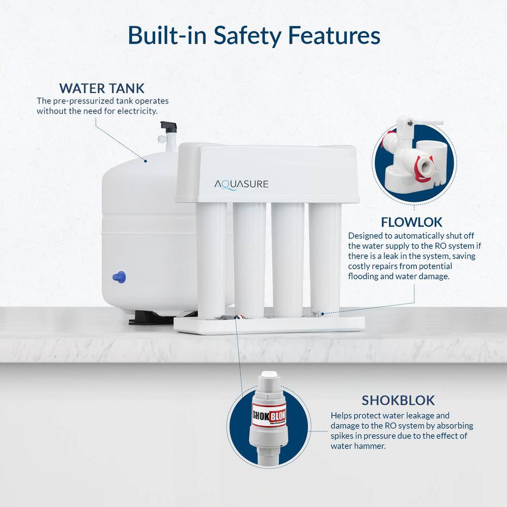 Aquasure Premier 4-Stage Chrome Reverse Osmosis Filtration System