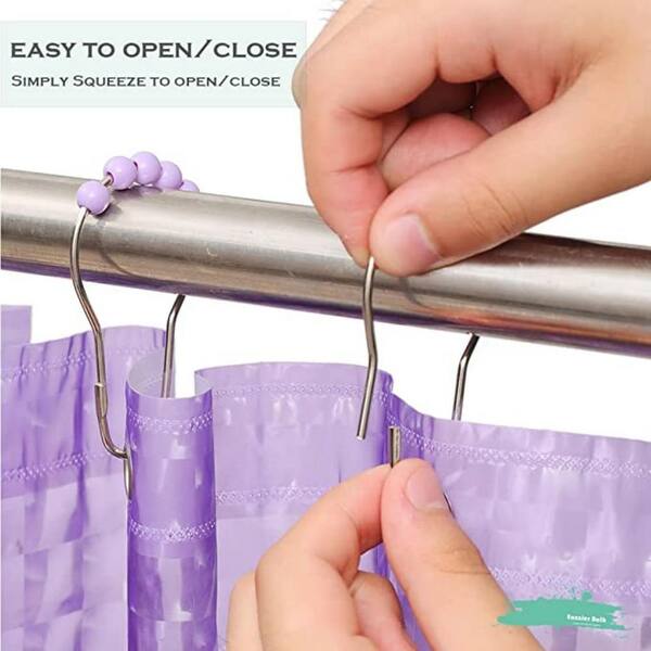Dyiom Plastic Shower Curtain Rings Hooks, 24-Pieces Shower Hooks for Shower  Curtain, Shower Curtain Rings/Hooks, in Clear B07VRP39CV - The Home Depot