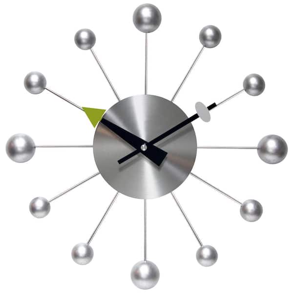 Infinity Instruments Silver Orb Spoke Wall Clock