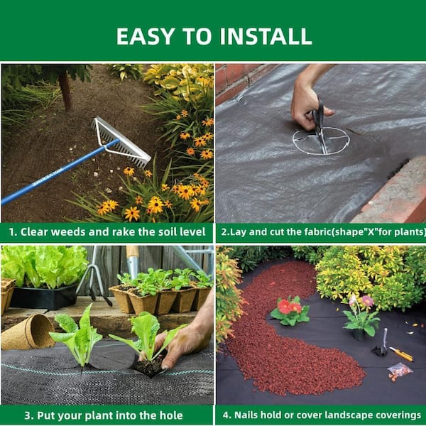 Garden Landscape Fabric Weed Barrier Heavy Duty 6ftx100ft