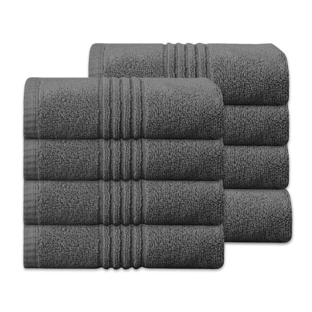 "Home Weavers Hazel 500GSM 100% Cotton Zero Twist Super Absorbent Bath Towel Set, 16""x24"" (8)(8 Hand Towels), Dark Grey" price history on PriceWatchPro