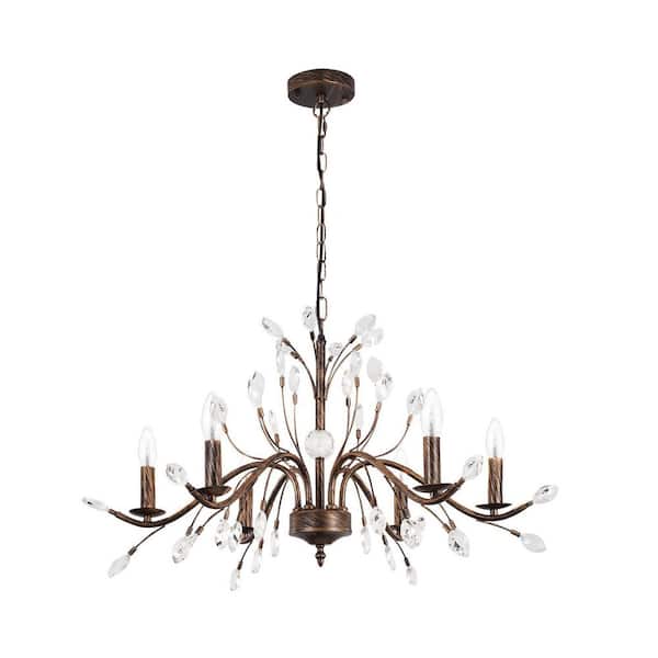 EDISLIVE Eisner 6-Light Vintage Crystal Chandelier Luxury Candle Pendant Light