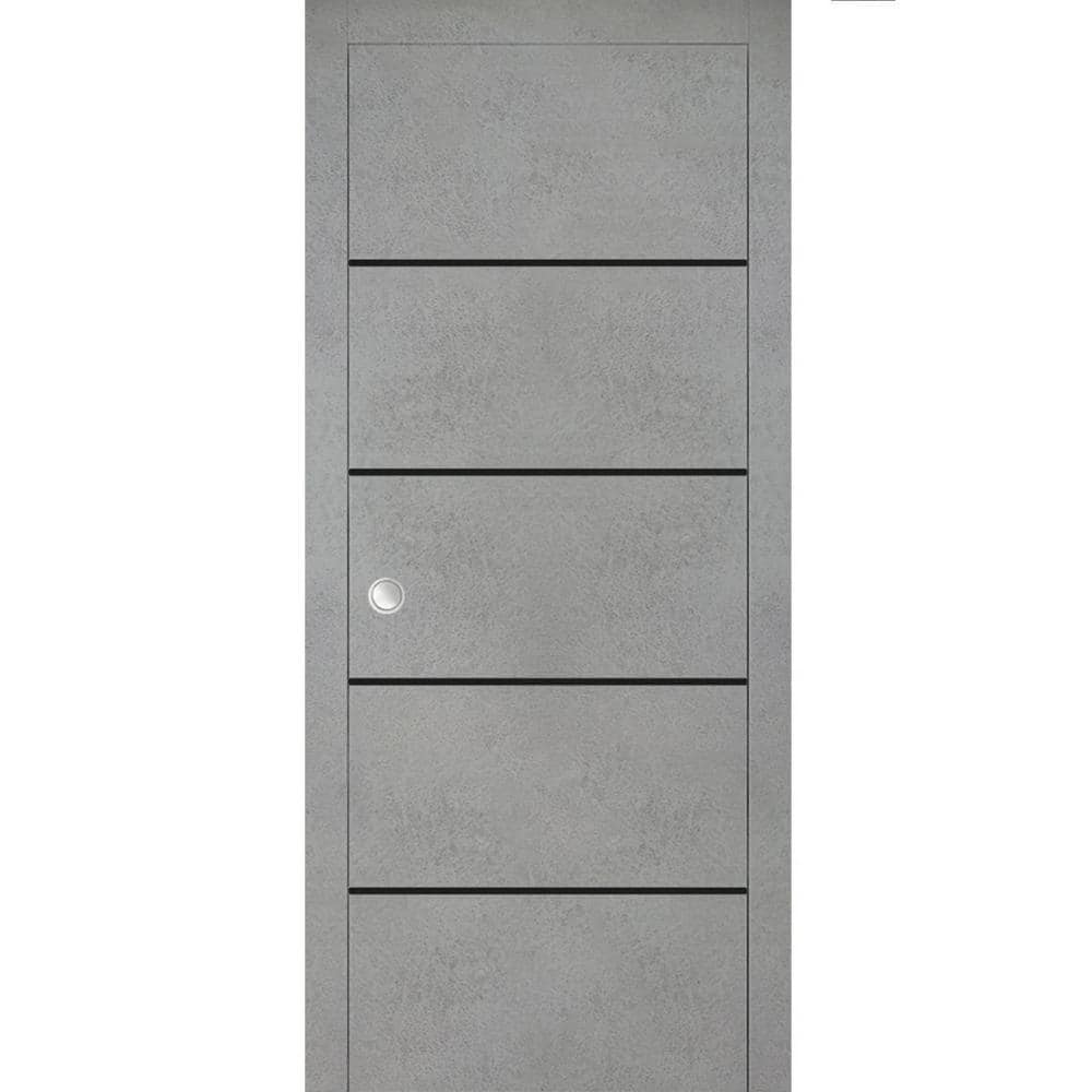 Assemble Required 24 in. x 80 in. 1-Panel Concrete Finished Solid Wood with Honeycomb Sliding Door with Hardware price history on PriceWatchPro