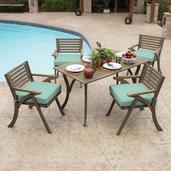ARDEN SELECTIONS 19 in x 19 in Aqua Leala Square Outdoor Seat
