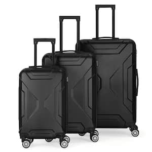 3 PCS Luggage Sets Hardside Lightweight Suitcase with Spinner Wheels TSA Lock, (20/24/28), Black
