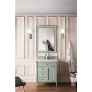 Brittany 30.0 in. W x 23.5 in. D x 34 in. H Bathroom Vanity in Sage Green with Eternal Jasmine Pearl Quartz Top