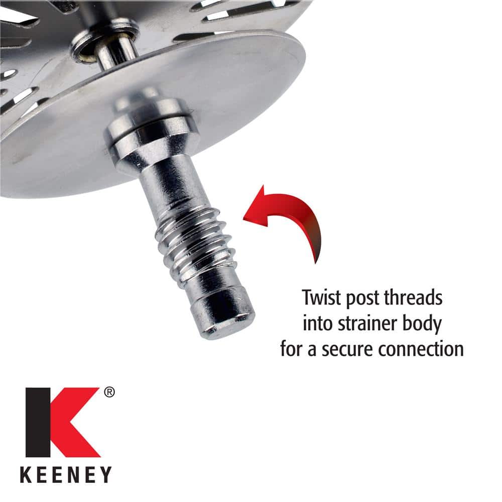 Stainless Steel Twist-to-Lock Kitchen Sink Strainer