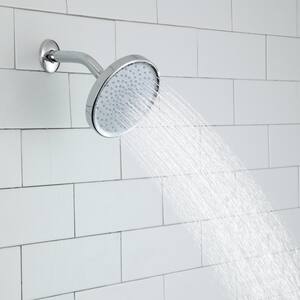 1-Spray Patterns with 1.75 GPM 6 in. H Single Wall Mount Fixed Shower Head in Chrome