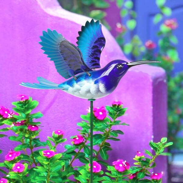 Exhart WindyWing Hummingbird 2.4 ft. Purple Teal with Teal Wings