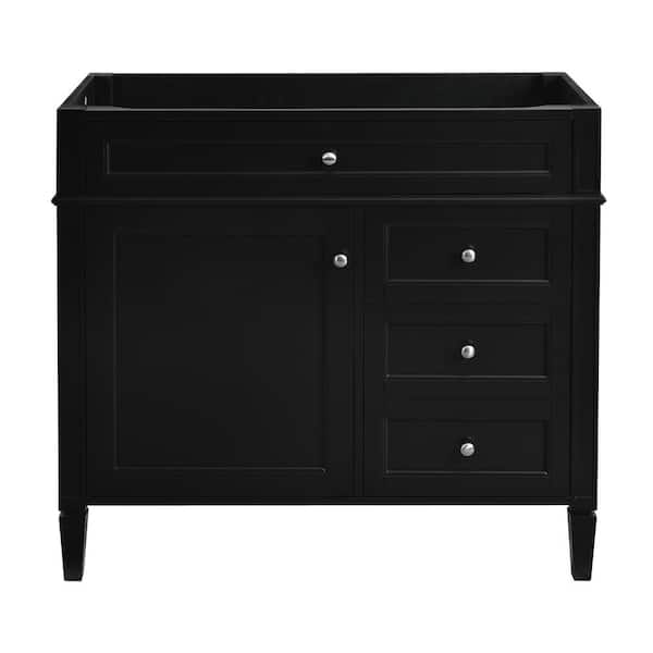 36 in. Bath Vanity Cabinet without Top in Black Unassembled