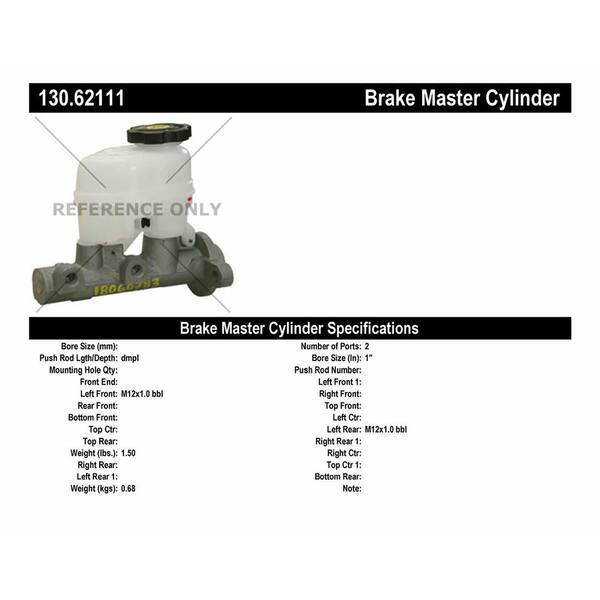 Centric Parts Brake Master Cylinder